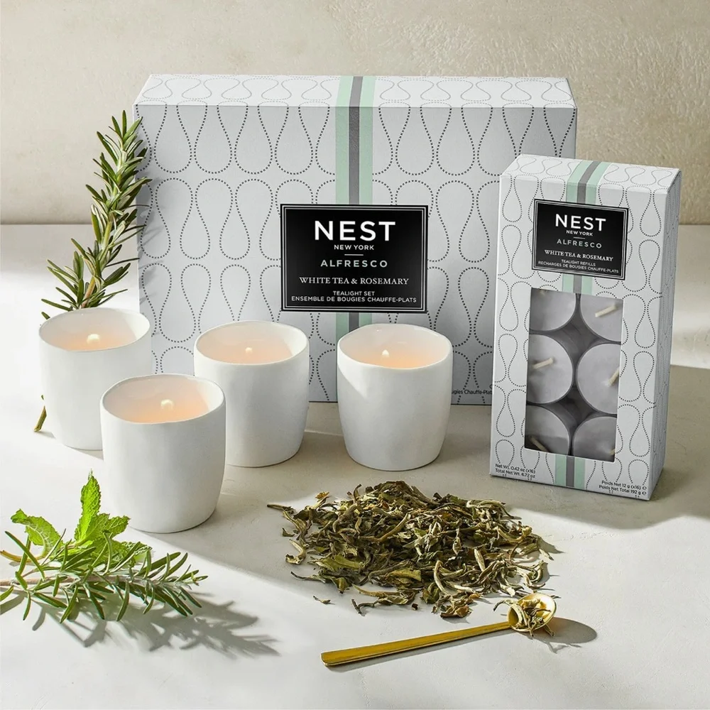 NEST New York White Tea & Rosemary Tealight Candle Set